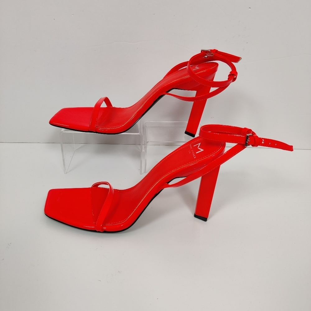 Marc Fisher Women's Red Strappy Heels Size 9.5 NEW Neon